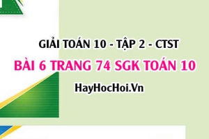 Giải bài 6 trang 74 Toán 10 tập 2 SGK Chân trời sáng tạo